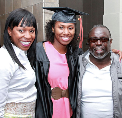 MCC grad and parents