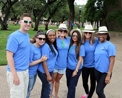 seven student group posing