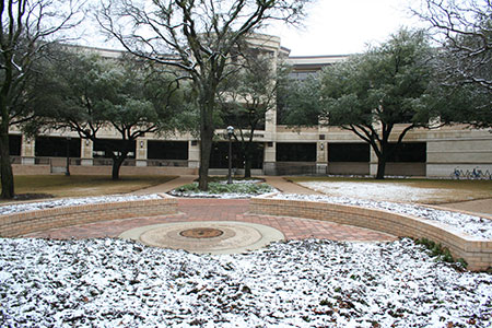 campus with snow