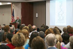 Group audience listening to Watson speech