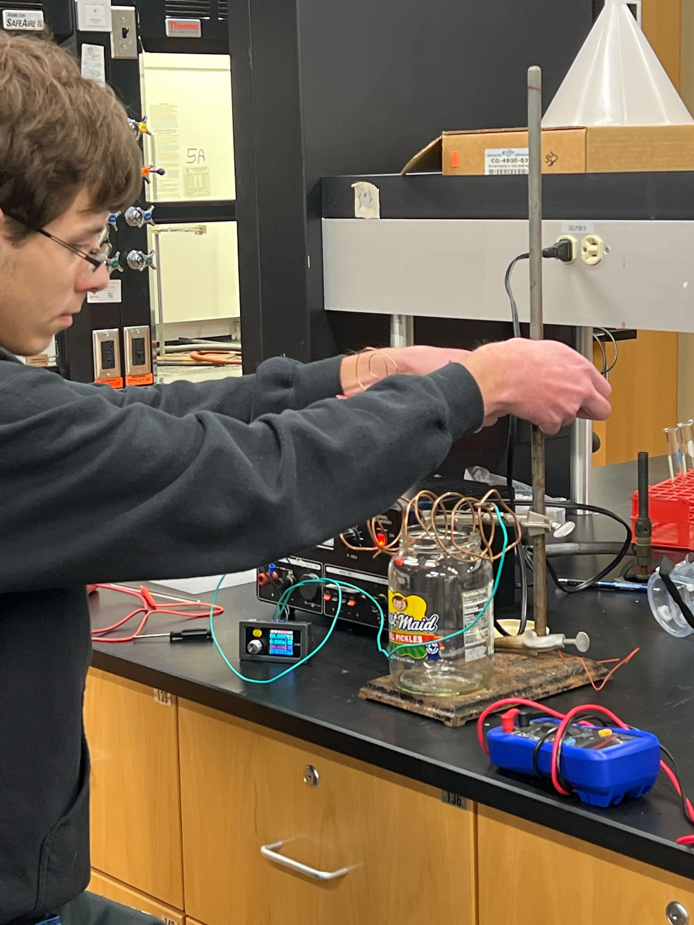 student working experiment