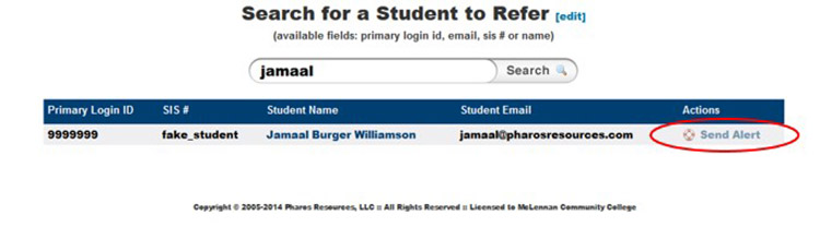 Search refer student