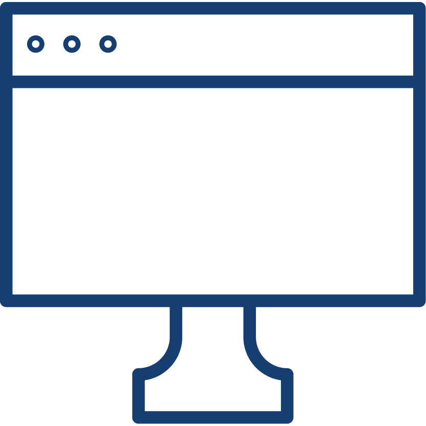 Outline illustration of a desktop computer monitor.