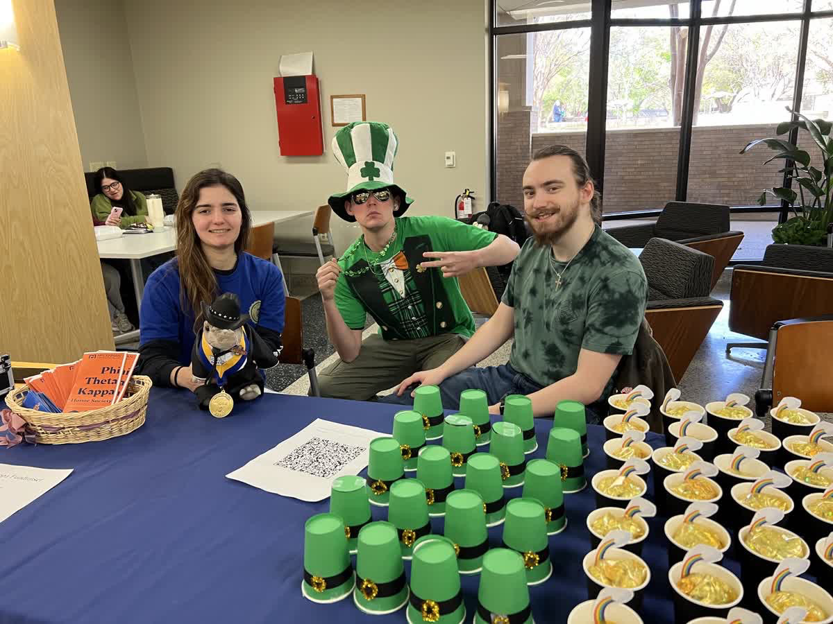 Pi Chi members fundraising on St Patrick's Day